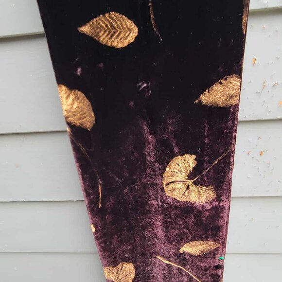 Cynthis Norton Velvet Burnout Scarf with Copper colored Leaves - Picture 1 of 7